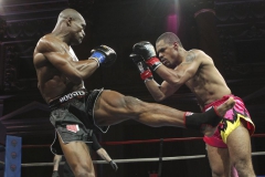 Francois Ambang (left) and Marcus Fischer (right) battle during their Semi-Final bout in Road To Glory at the Capitale Ballroom in New York, NY on Friday, March 22, 2013.  © Edward Diller